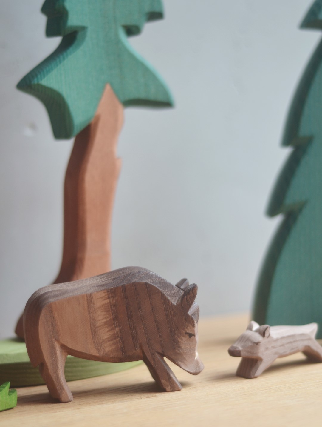 Ostheimer Cinghiale figura legno 7,5 cm dipinta a mano