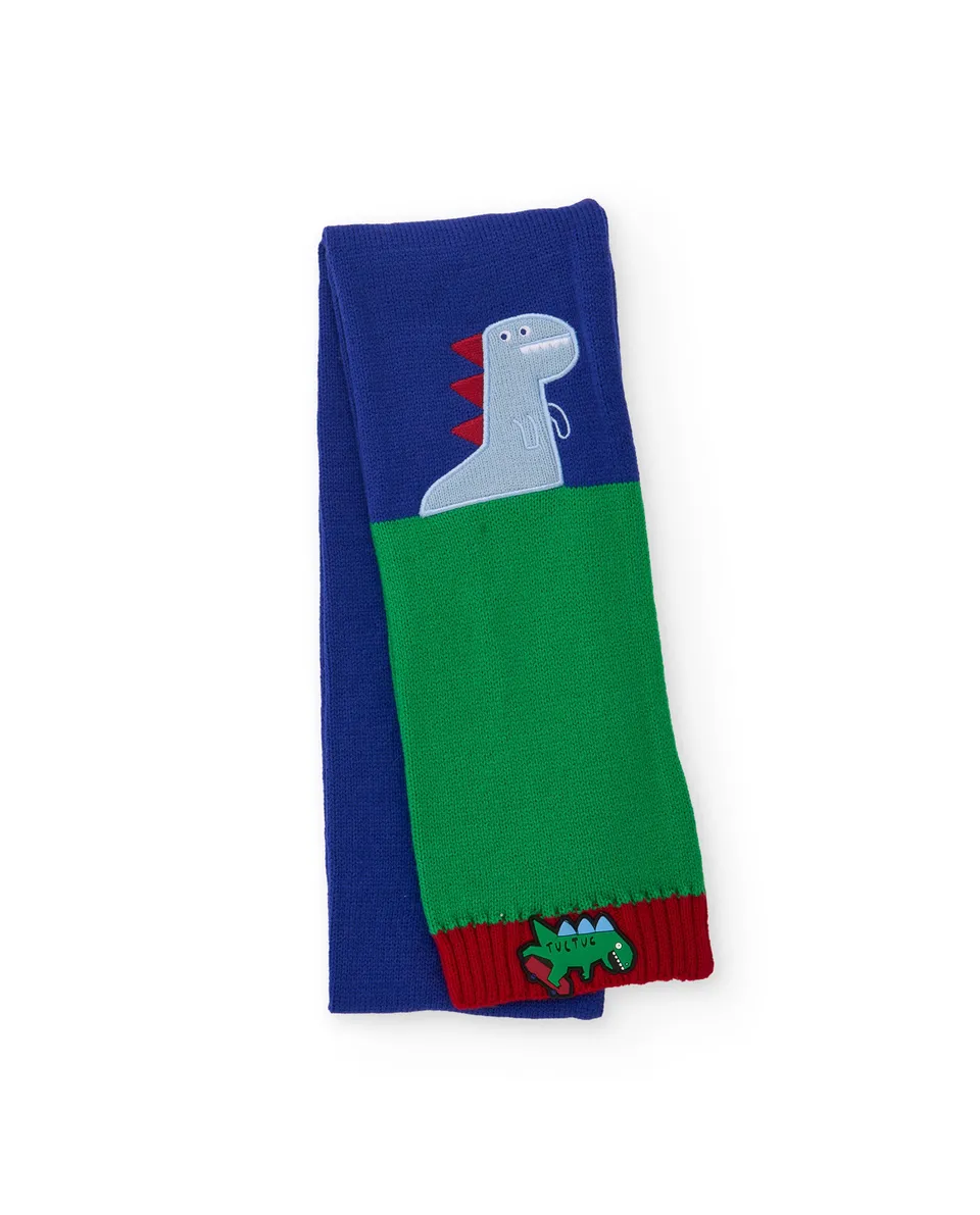 Tuc tuc Dino Roll sciarpa bimbo blu maglia dinosauro