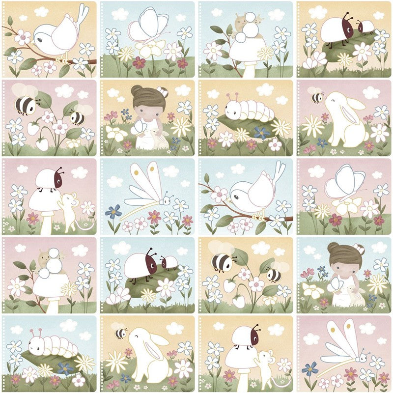 Little Dutch Rosa libro da colorare con matite giardino