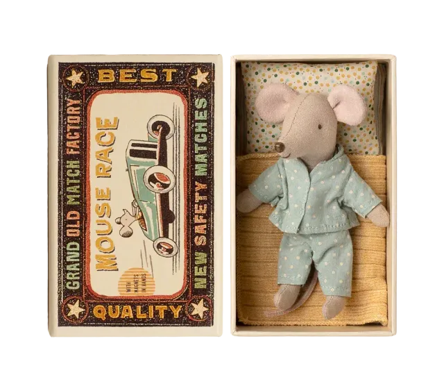 Maileg Little Brother topolino pupazzo pigiama in box cotone