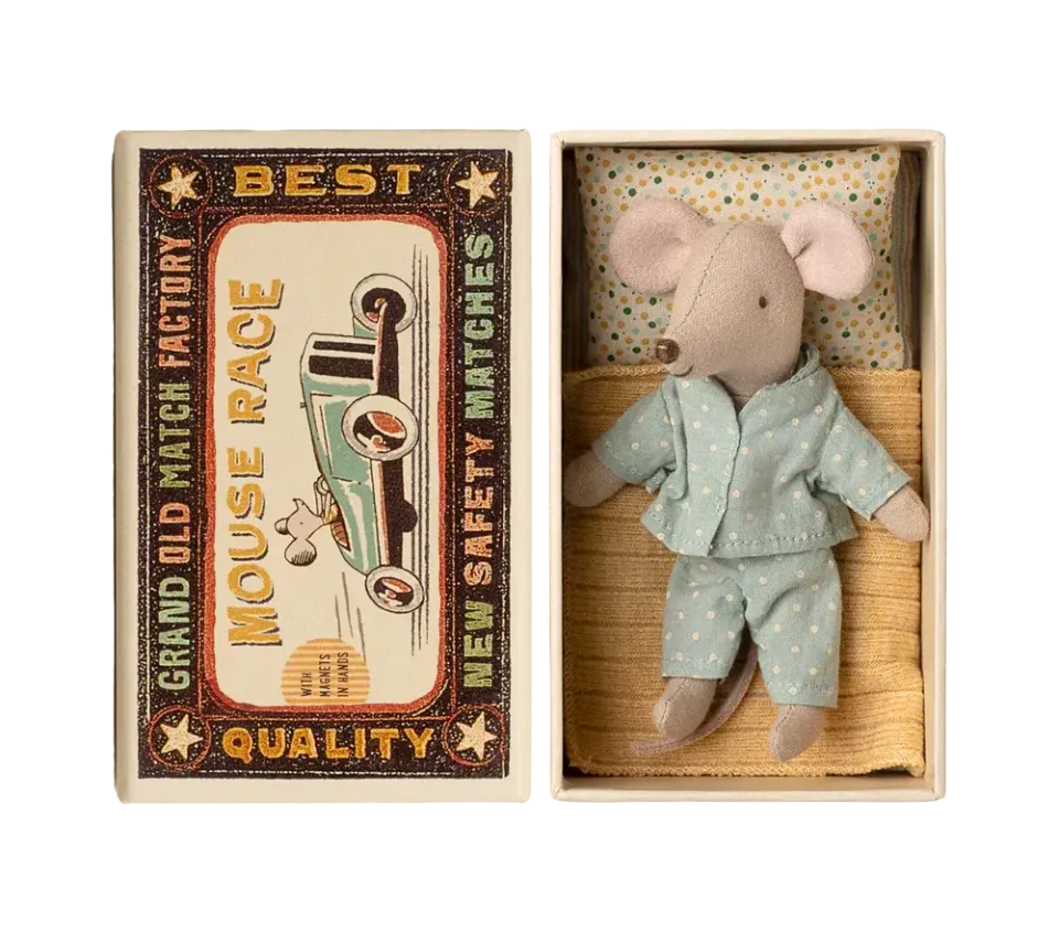 Maileg Little Brother topolino pupazzo pigiama in box cotone