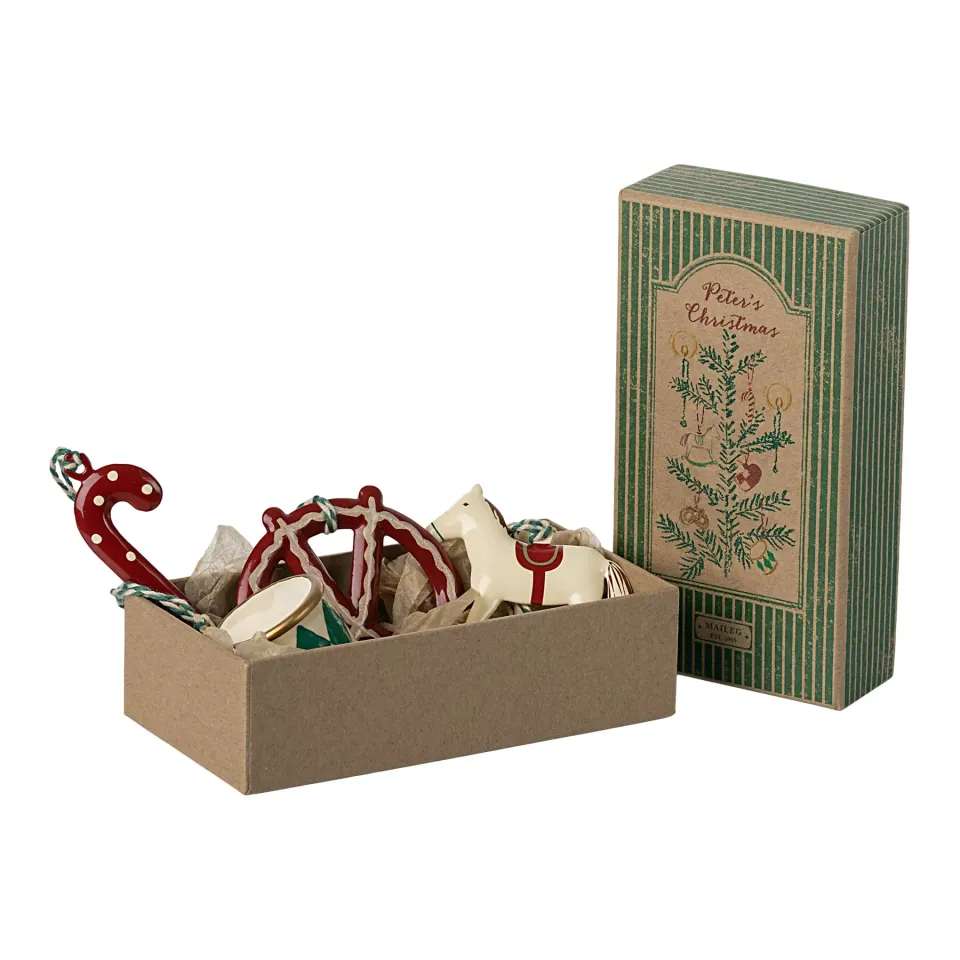 Maileg Peter's Christmas ornamenti albero metallo 4 pezzi