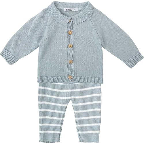 Babidu set maglia traforata blu 24 mesi cotone