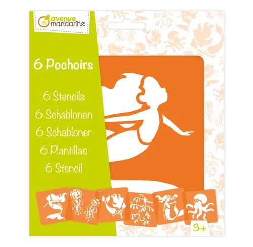 Avenue Mandarine Fondo al Mare stencil 6 pezzi 15 cm