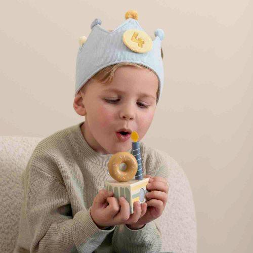Little Dutch corona di compleanno blu con numeri in tessuto