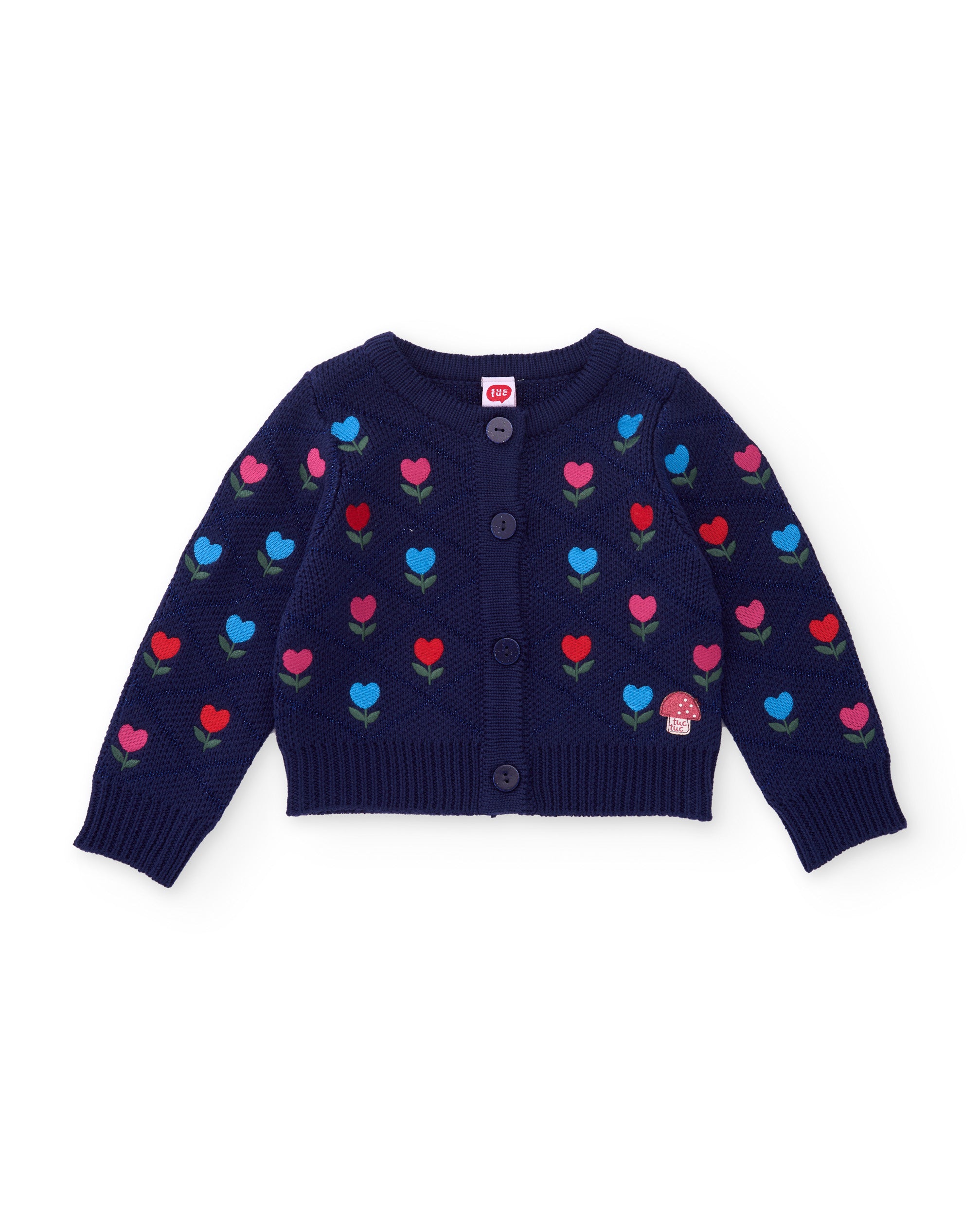 Tuc Tuc Good Wood giacca bimba blu maglia fiori