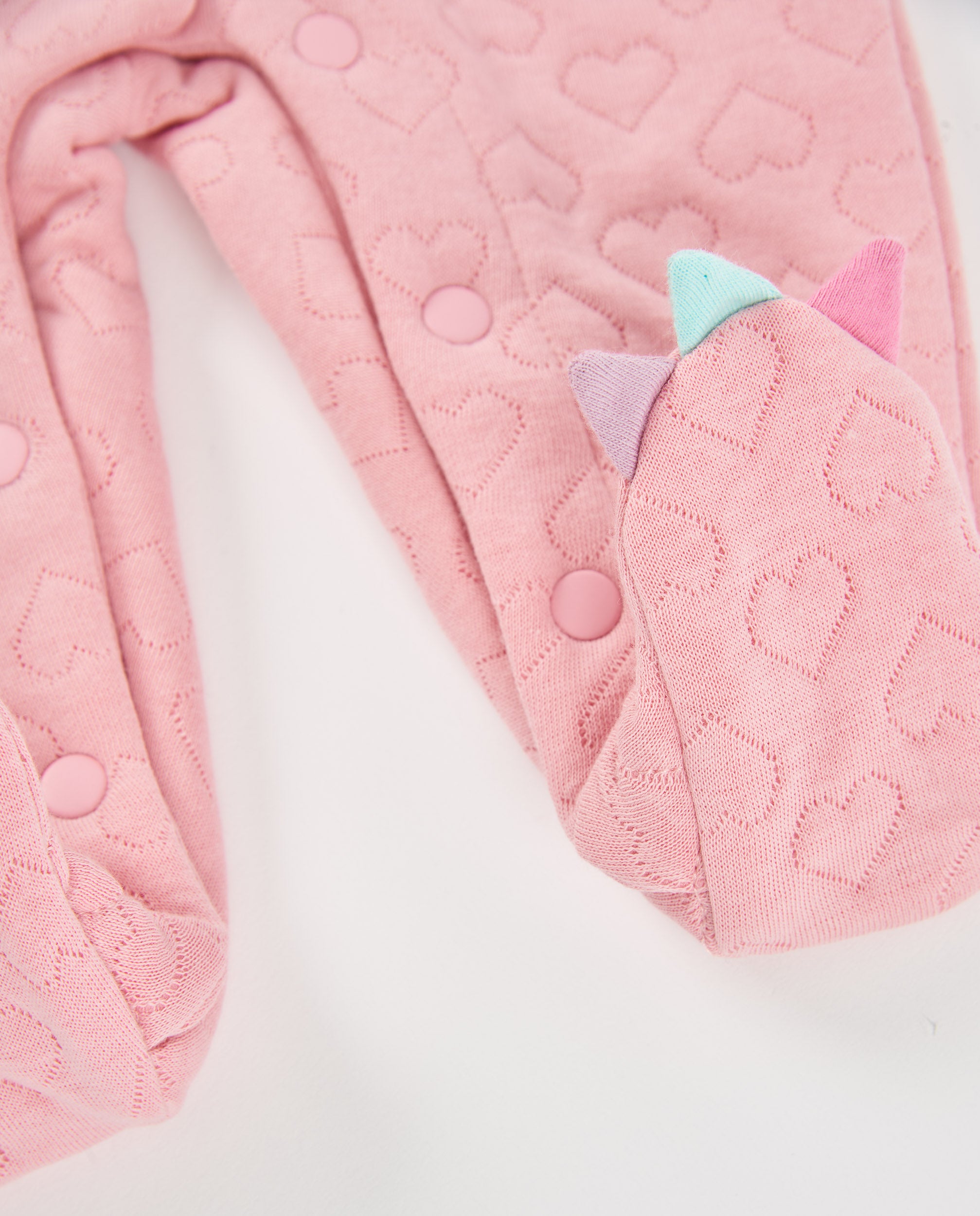 Tuc Tuc Pagliaccetto Neonata Rosa Cuori Rilievo Cotone