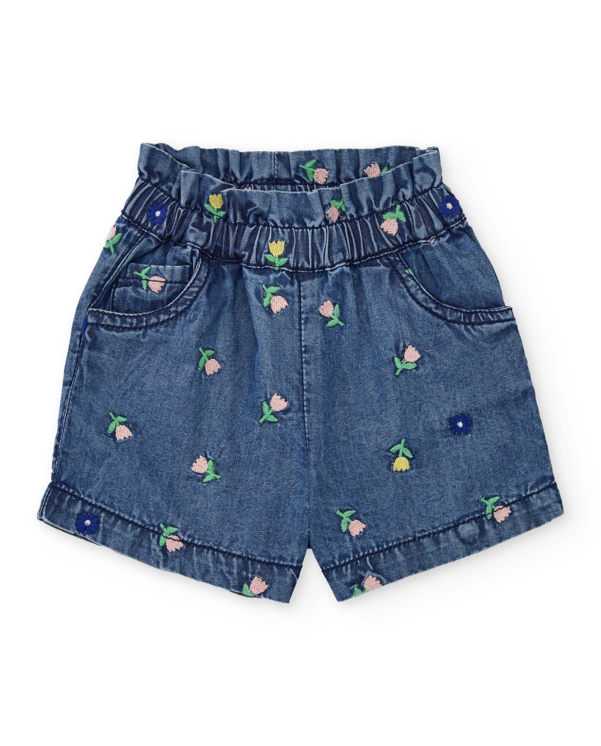 Tuc Tuc completo neonata giallo ape shorts ricamo fiori