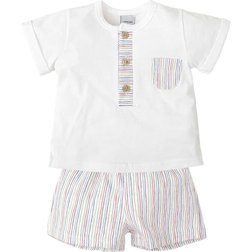 Babidu completo neonato maglia e shorts righe 3 mesi cotone