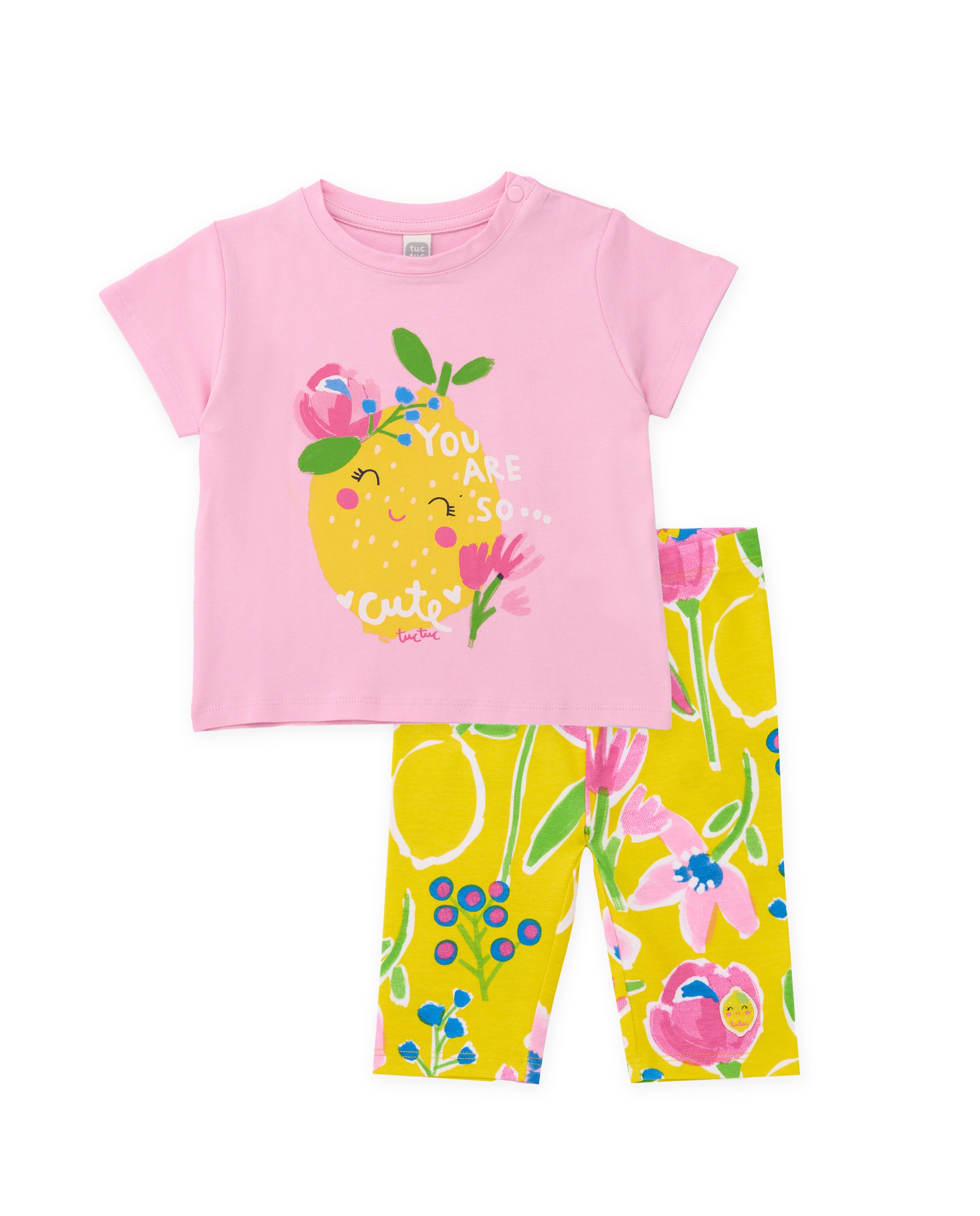 Tuc tuc completo bimba rosa t-shirt + leggings