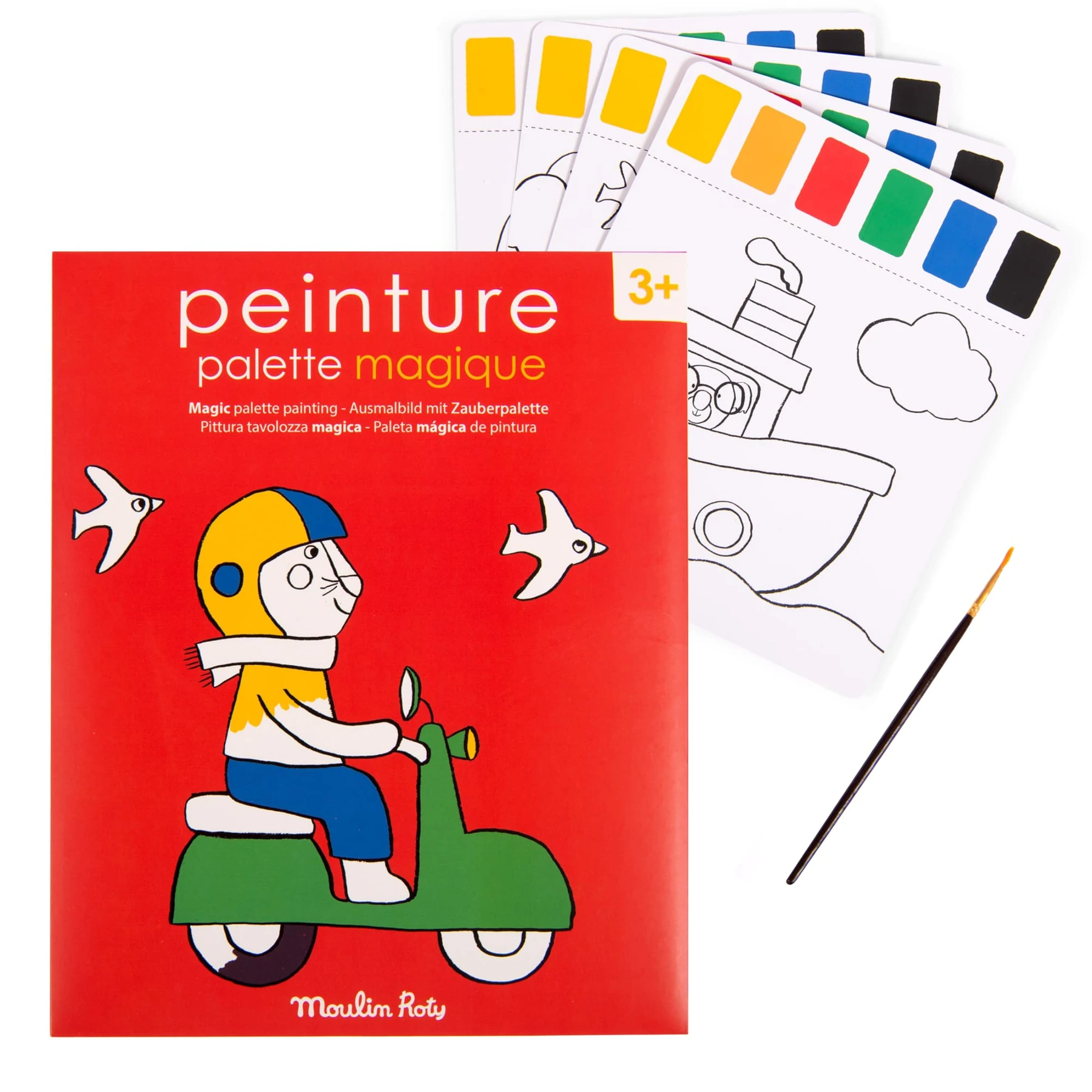 Moulin Roty Popipop Tavolozza Magica acquerelli 10 fogli