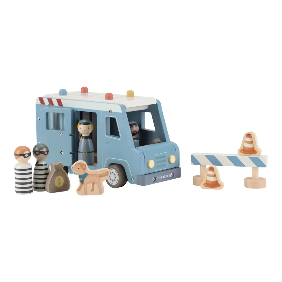 Little Dutch Camionetta polizia macchinina legno con personaggi