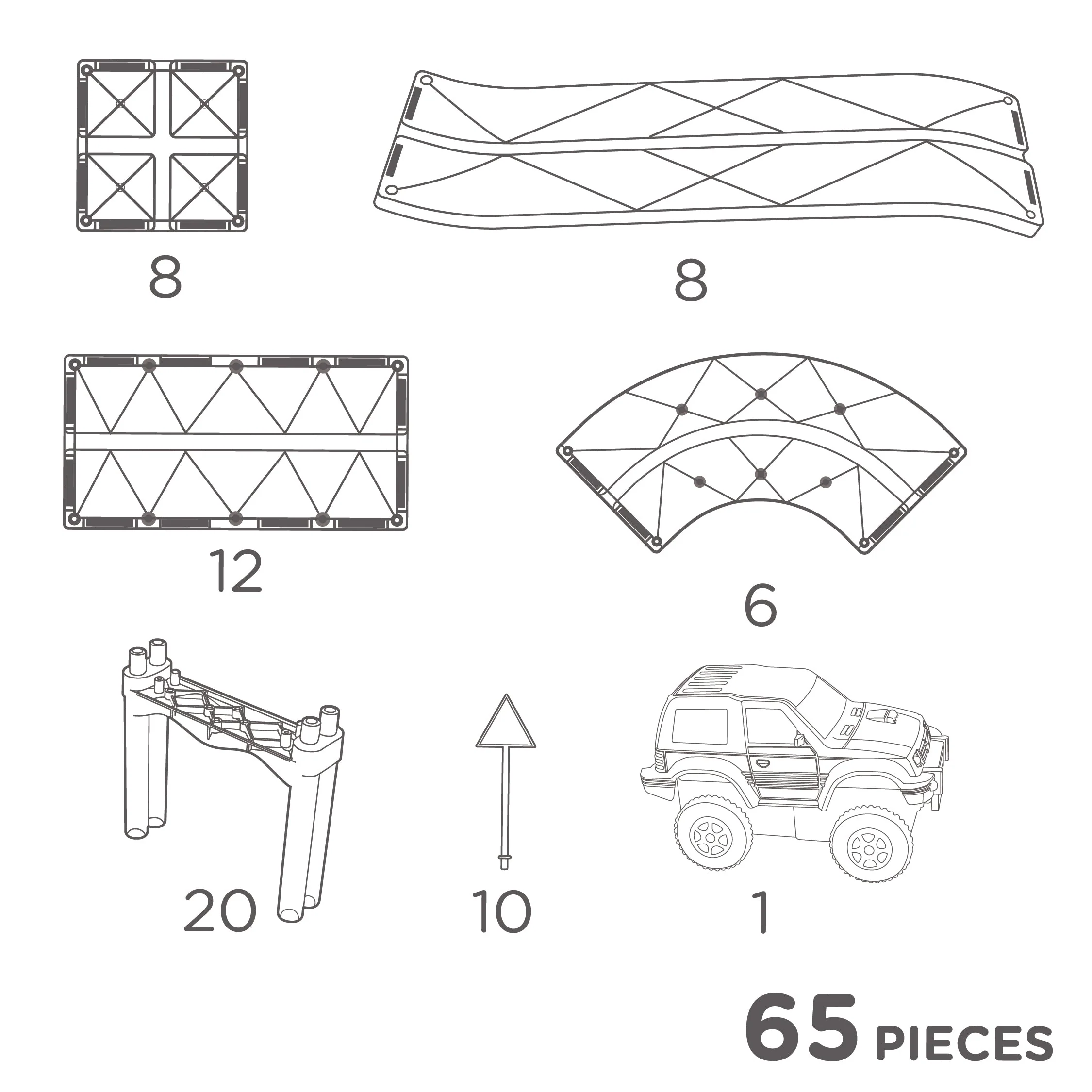 Cleverclixx Race Track costruzioni magnetiche 65 pezzi