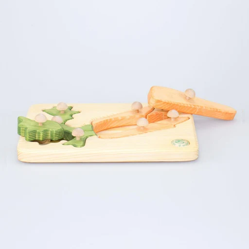 Drei Blätter Carota puzzle in legno primi incastri