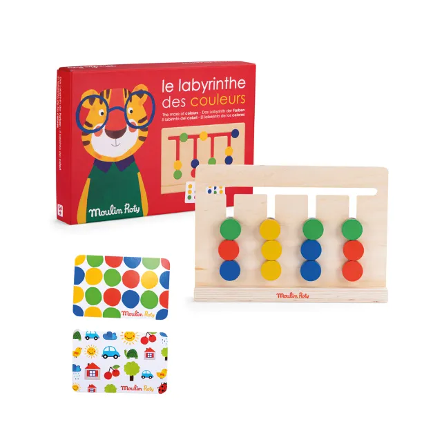 Moulin Roty Les Popipop Labirinto Colori Gioco Legno 36 Carte