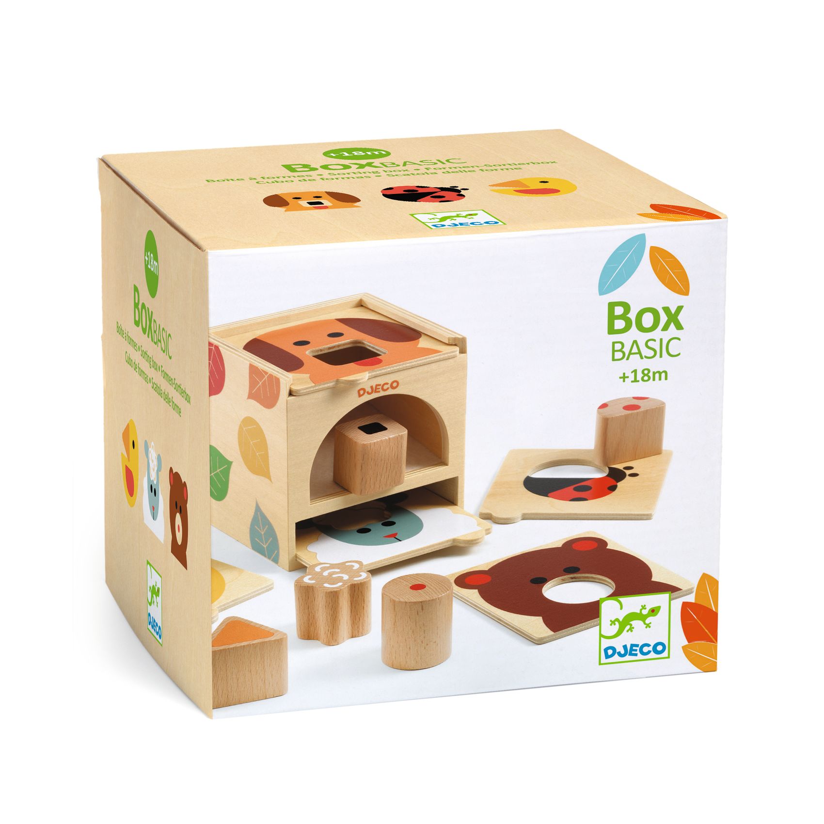 Djeco BoxBasic scatola delle forme legno 18 mesi