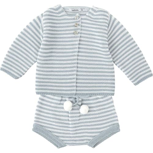 Babidu set culotte arricciata e cardigan punto rosa 3 mesi cotone