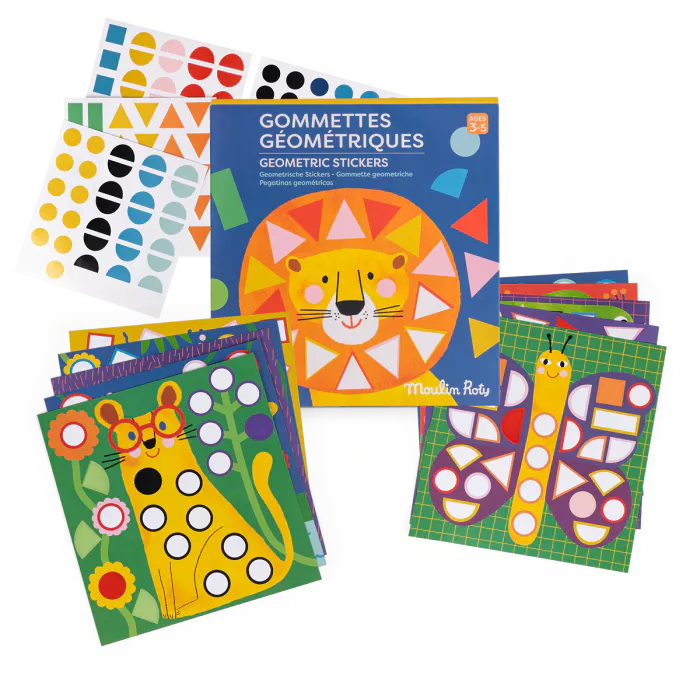 Moulin Roty Les Toupitis set 300 adesivi geometrici craft 3-5 anni