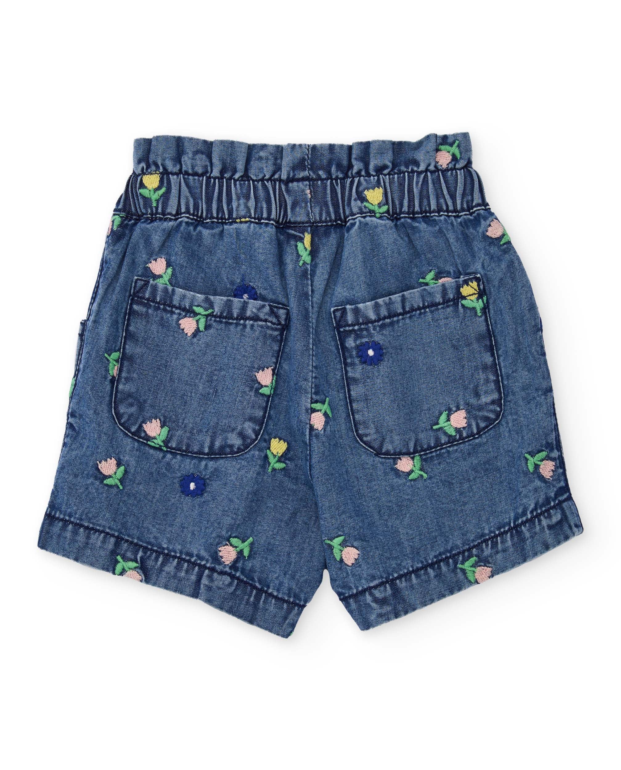 Tuc Tuc completo neonata giallo ape shorts ricamo fiori