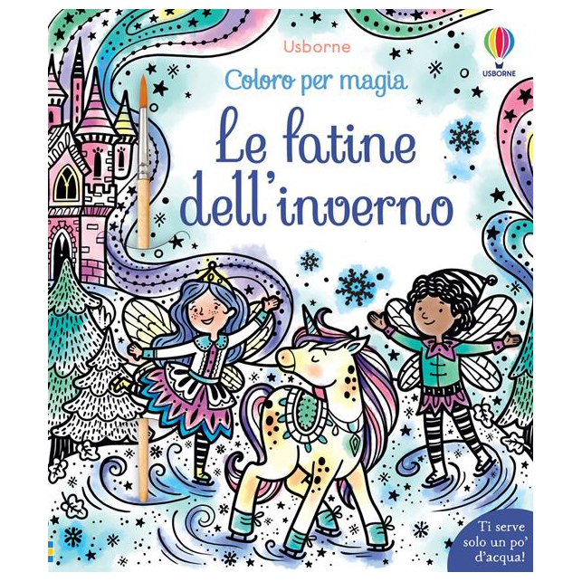 Usborne Coloro per magia libro fatine inverno con acqua