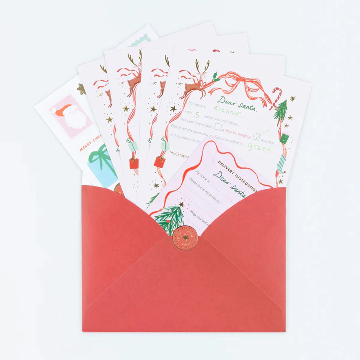 Meri Meri Lettera Babbo Natale kit 3 lettere adesivi