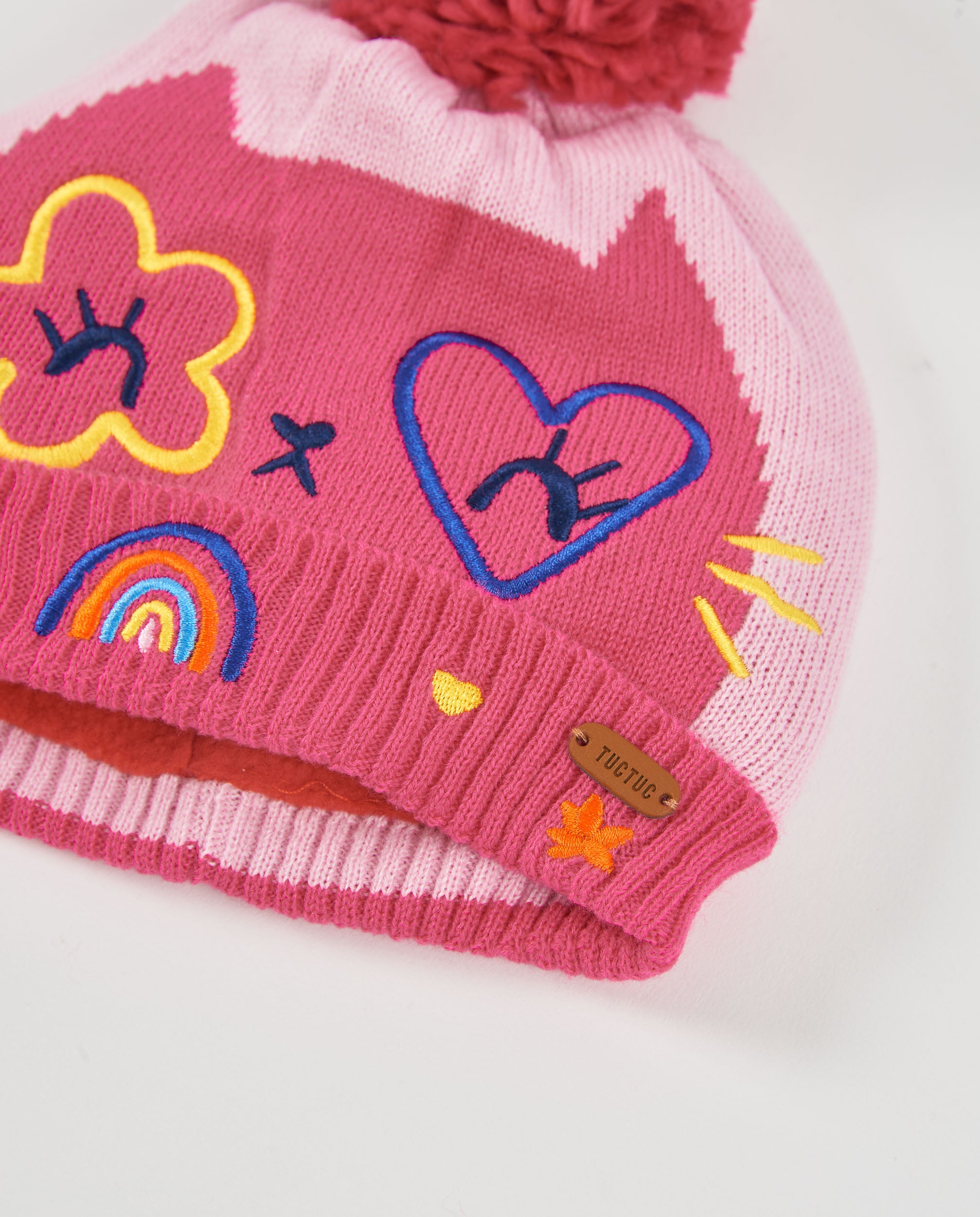 Tuc Tuc Set Bambina Cappello Pon Pon e Scaldacollo Fucsia
