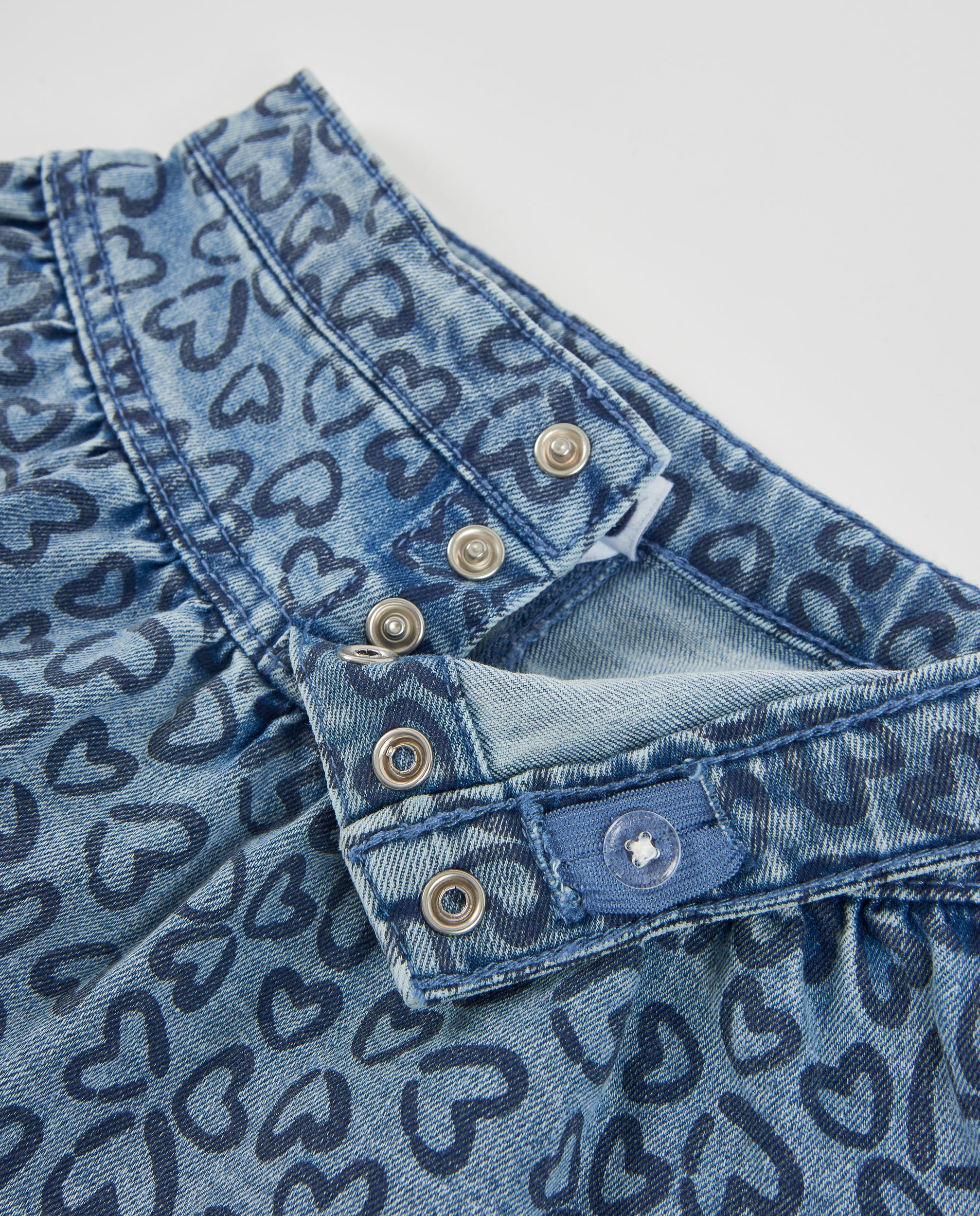 Tuc tuc gonna denim bambina cuori blu denim