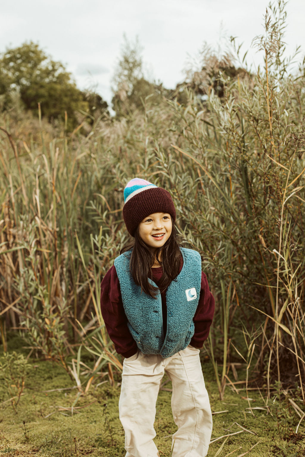 Ella and Rapha Vest gilet teddy blu bimbo caldo