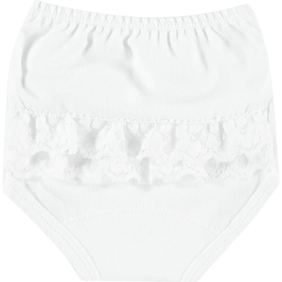 Babidu Volant Pizzo Copripannolino Cotone Bianco 12 Mesi