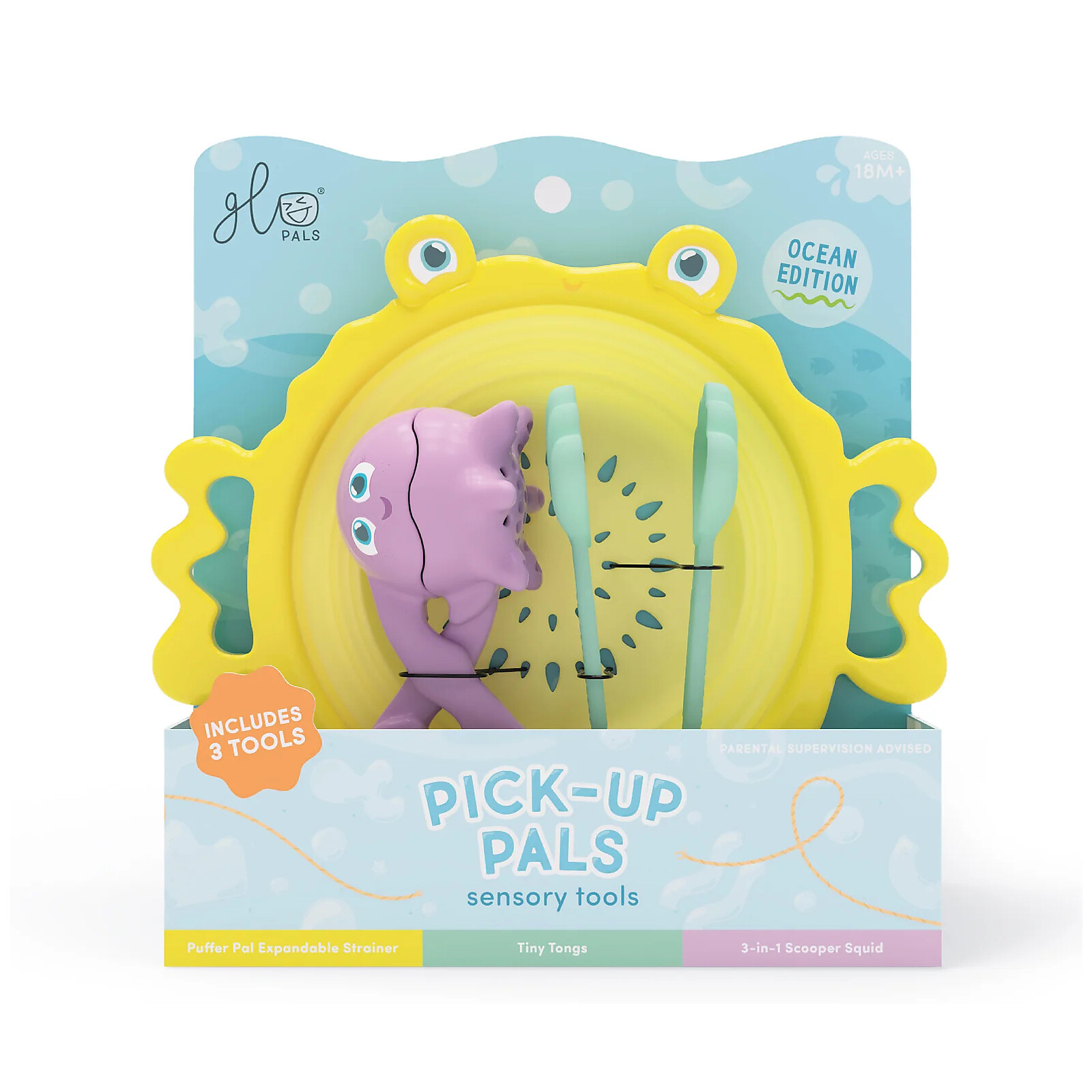 Glo Pals Pick Up Pals strumenti sensoriali 3 pezzi silicone