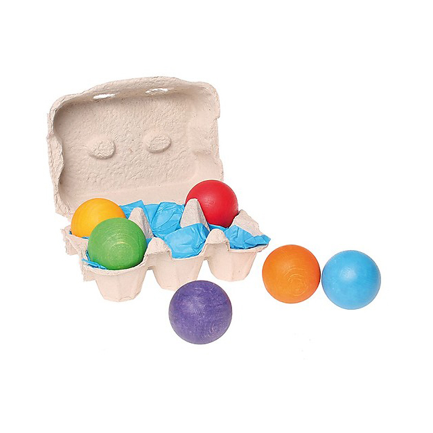 Grimm's 6 Palline Grandi in legno colori primari