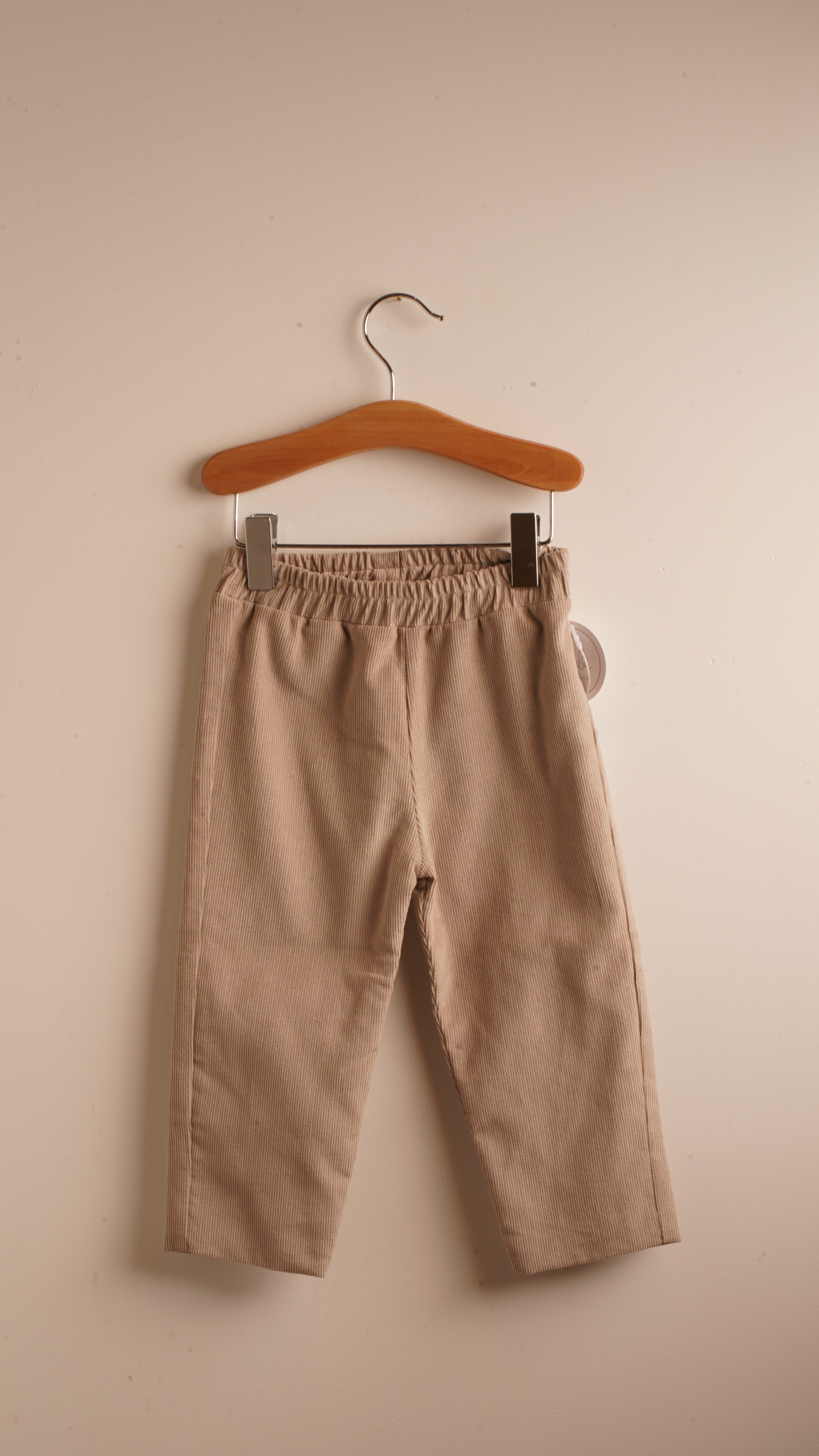 Mebi Pantaloni Velluto Bimbo Beige Chiaro Cotone