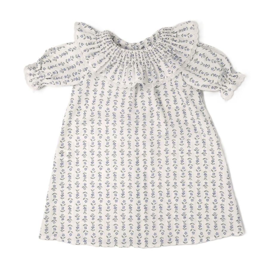 Mebi vestito bambina fiori blu cotone