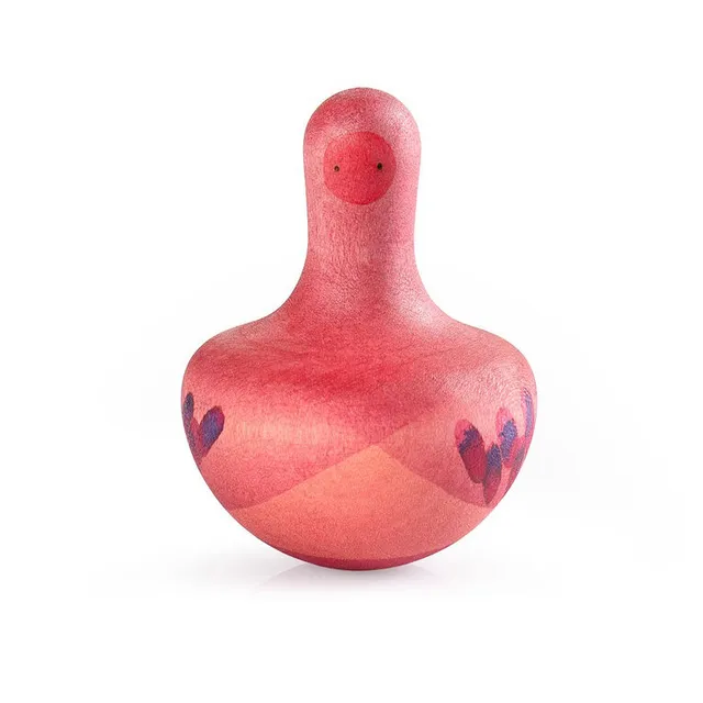 Grapat Chill Pink Bird trottola legno rosa