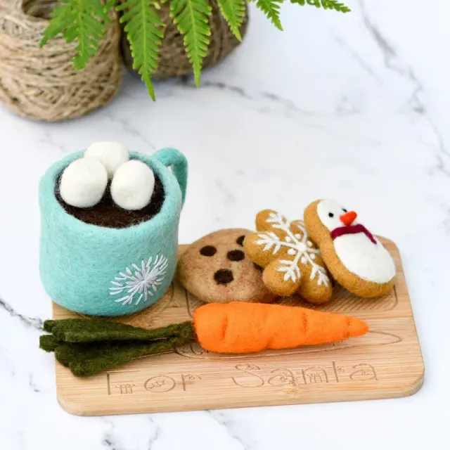 Tara Treasures Santa's Snacks cibo in feltro cioccolata blu