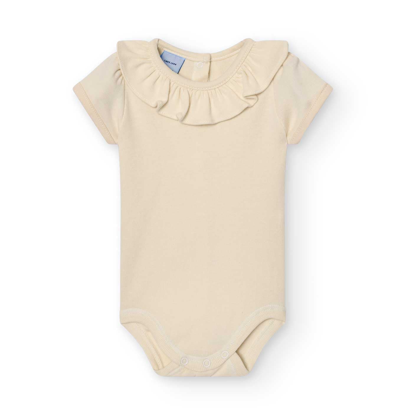 Babidu body neonato manica corta collo volant cotone bio