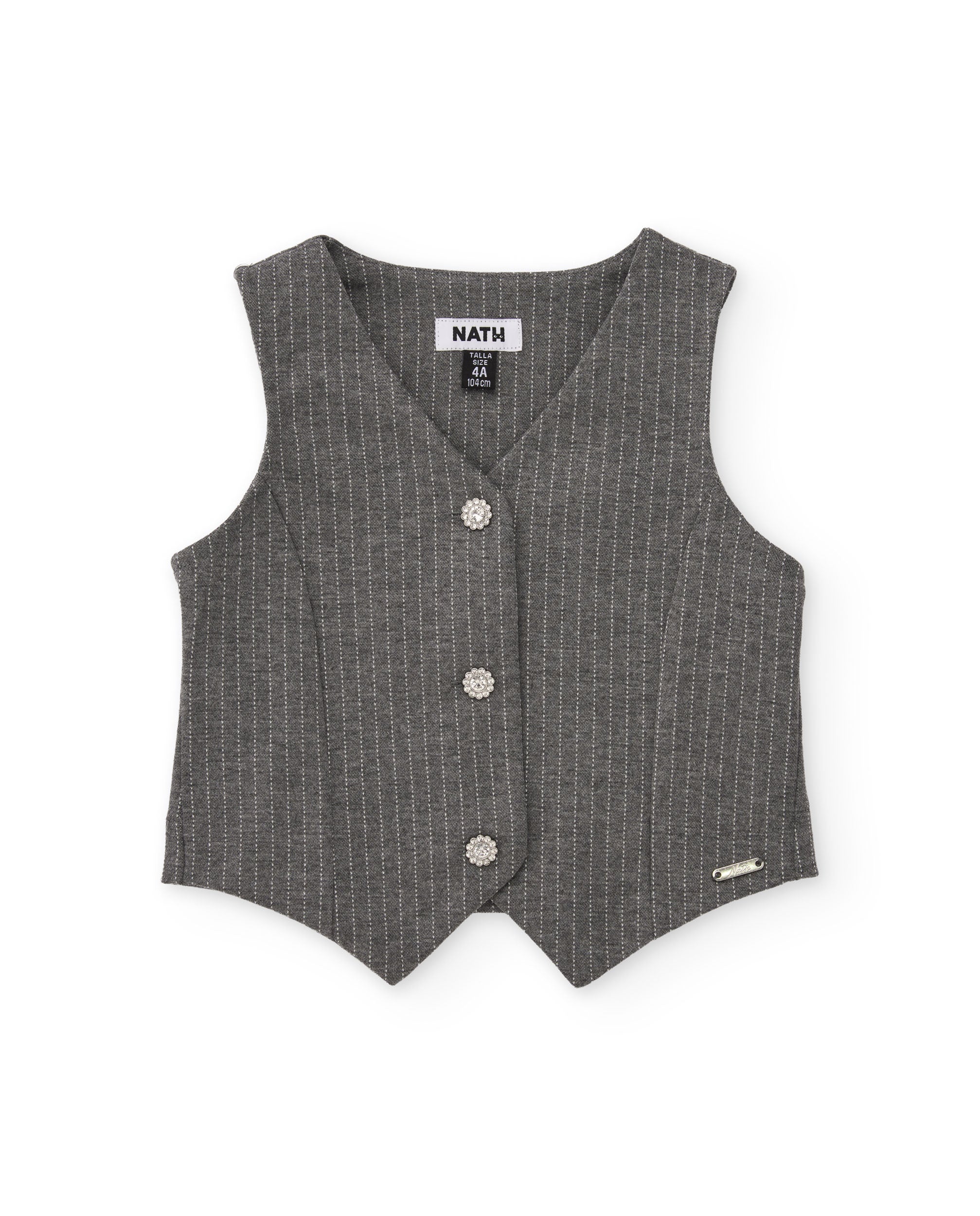 Tuc Tuc gilet bambina grigio maglia righe bottoni