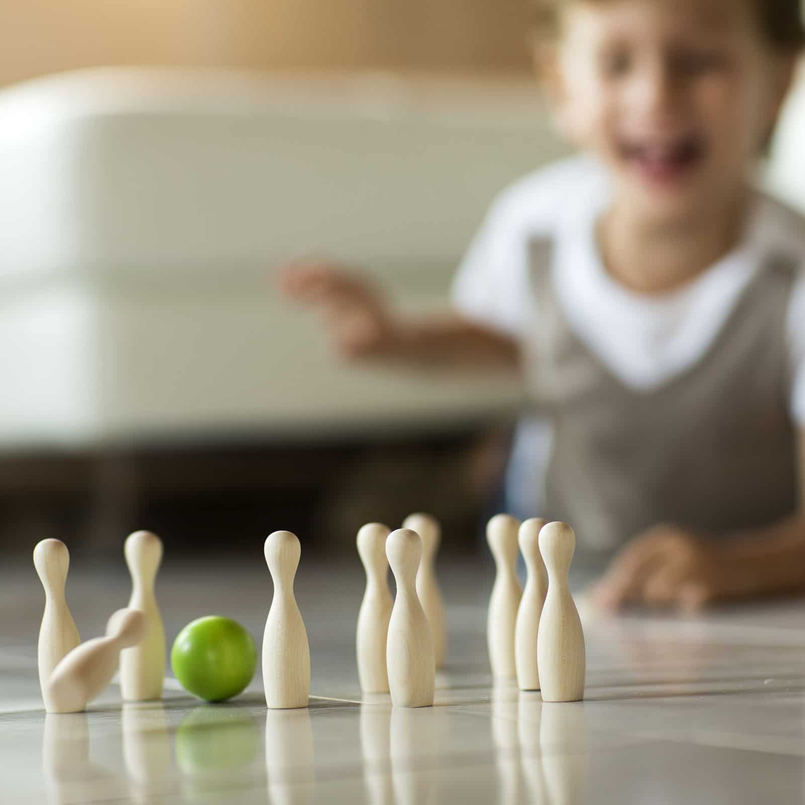 Milaniwood Mini Green Bowling Gioco Equilibrio Legno