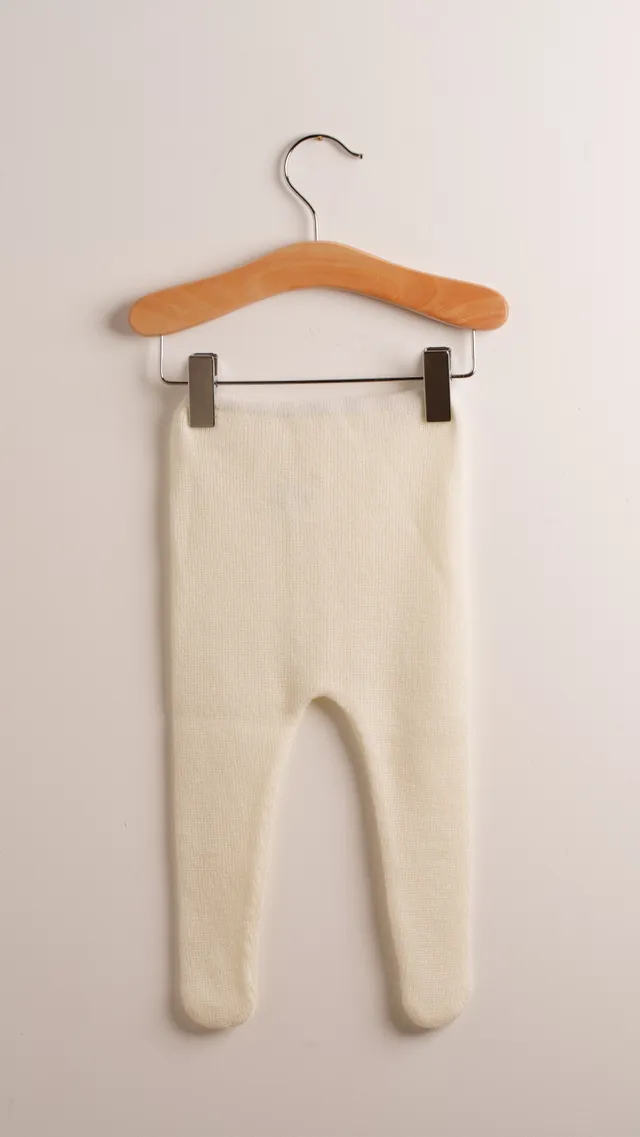 Babyhood collant merino neonato lana avorio