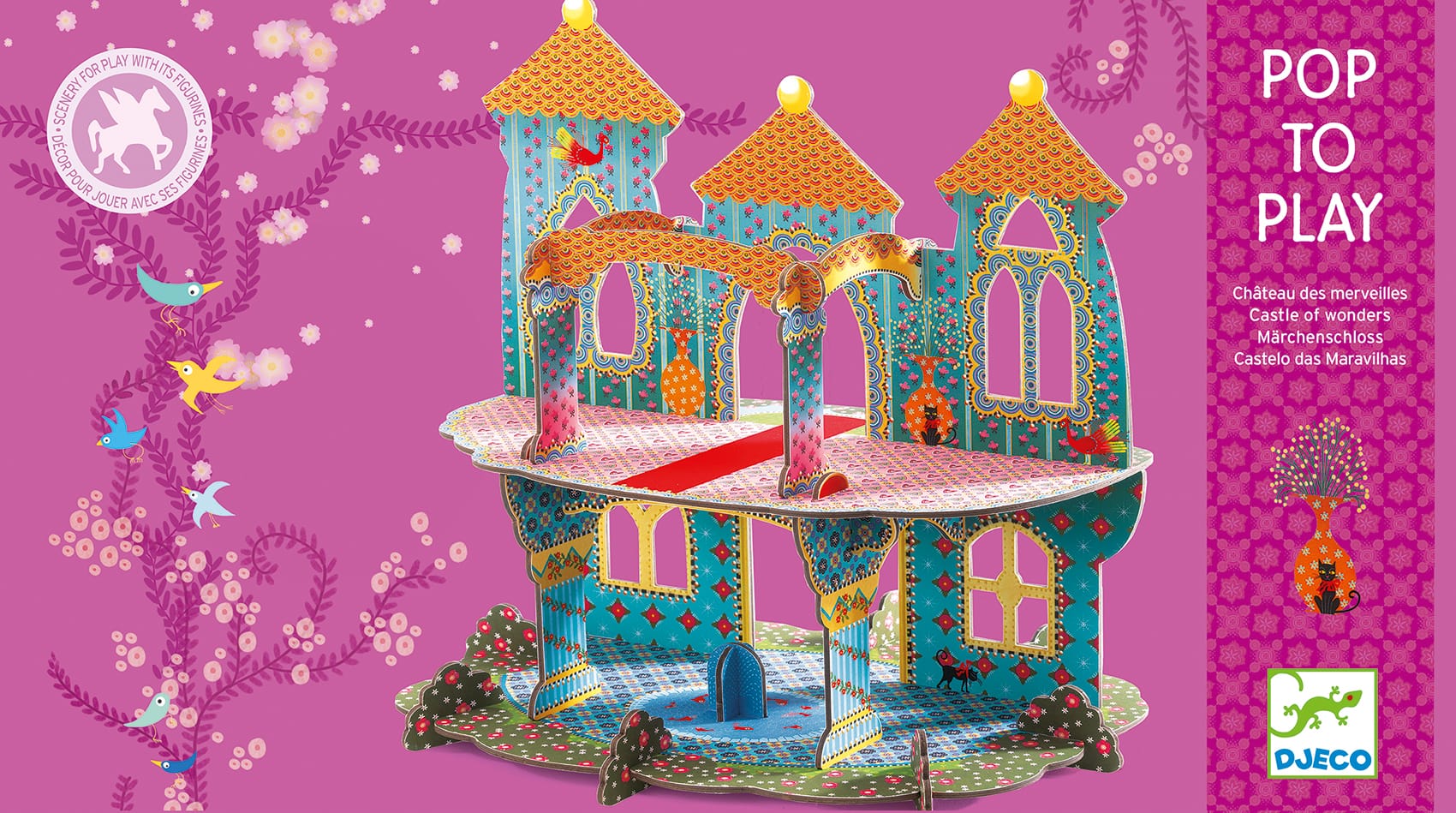 Djeco Pop to Play Castello meraviglie castello cartone 4 anni