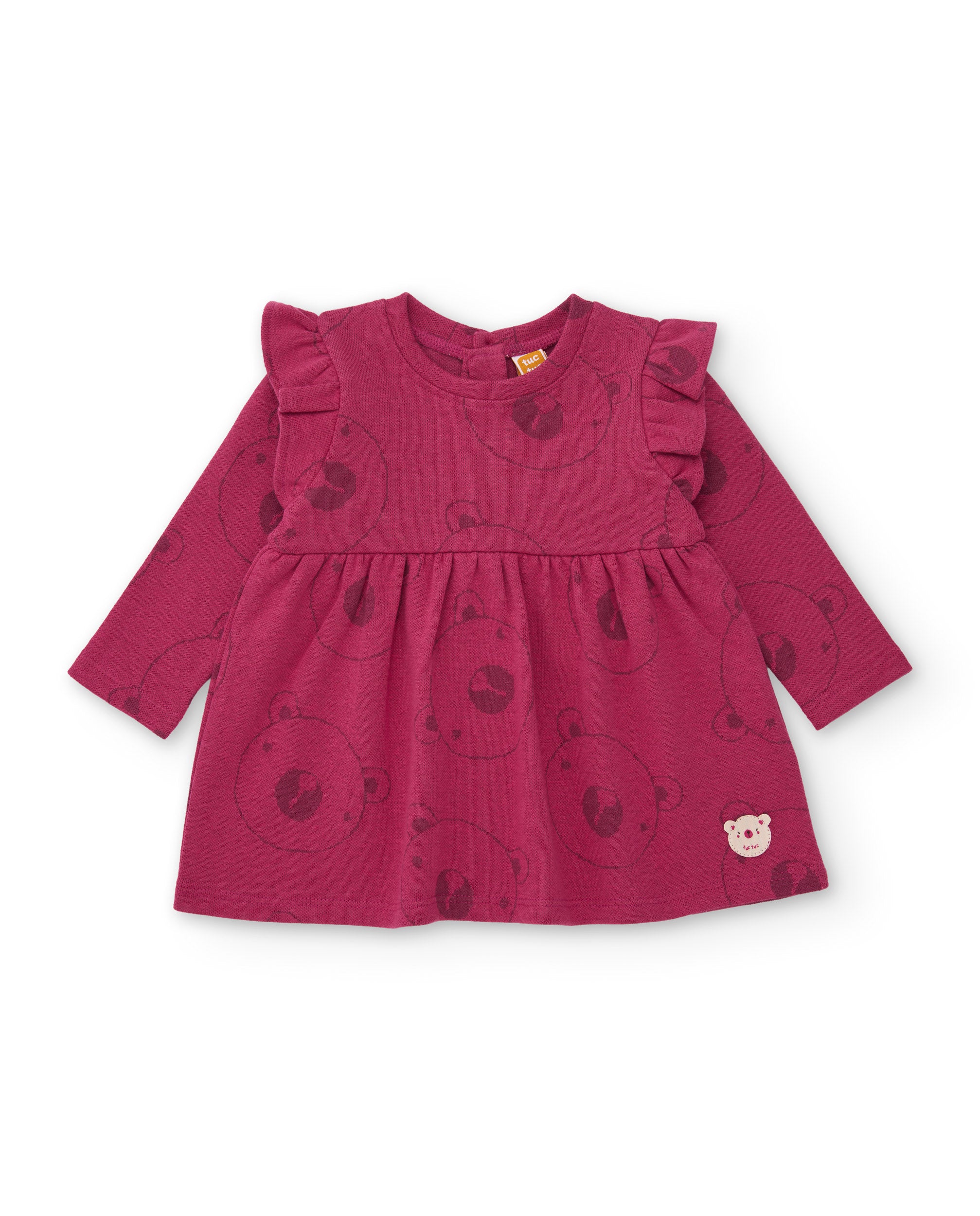 Tuc tuc abito neonata pile orso bordeaux