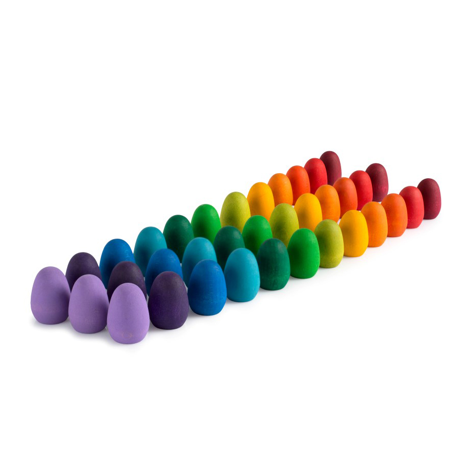 Grapat Mandala Rainbow Eggs uova legno 36 pezzi arcobaleno