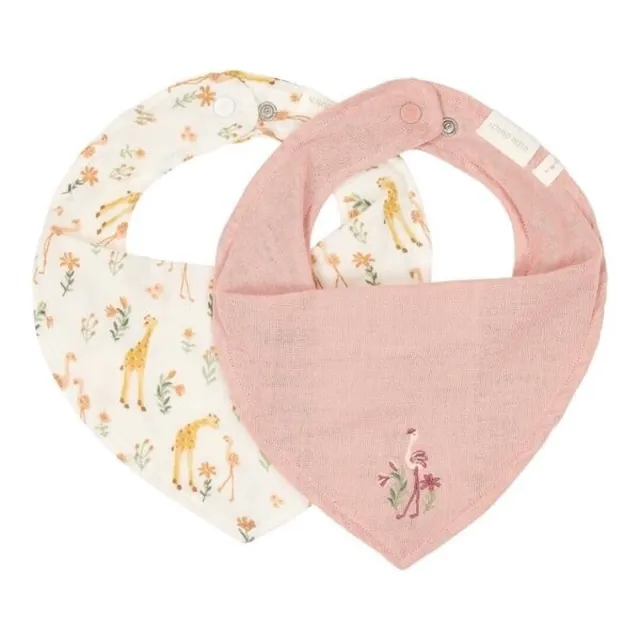 Little Dutch Safari Friends bavaglino bandana rosa set 2