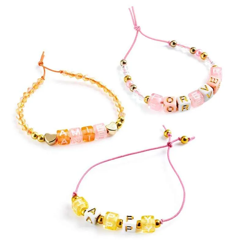 Djeco Alphabet Gold kit perline 1000 pezzi collane