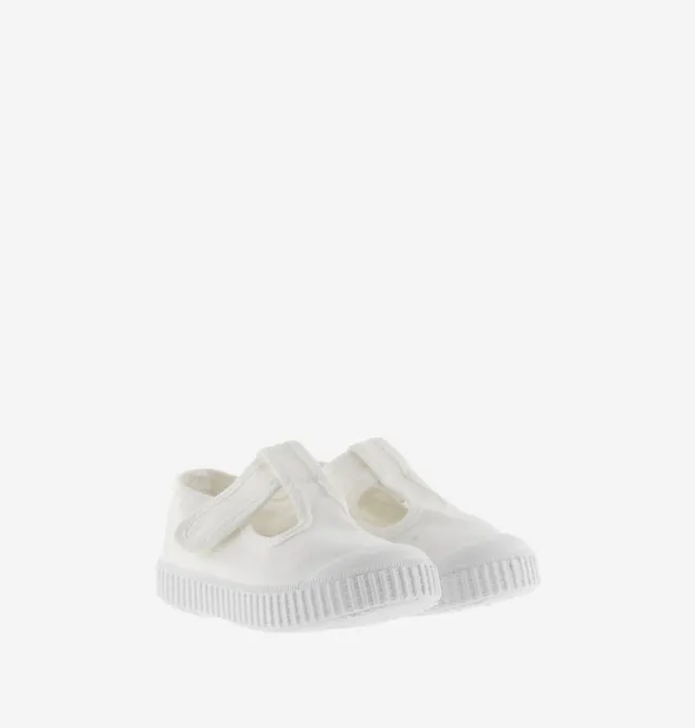 Victoria Dear World sandali tela bianca chiusura velcro bimba