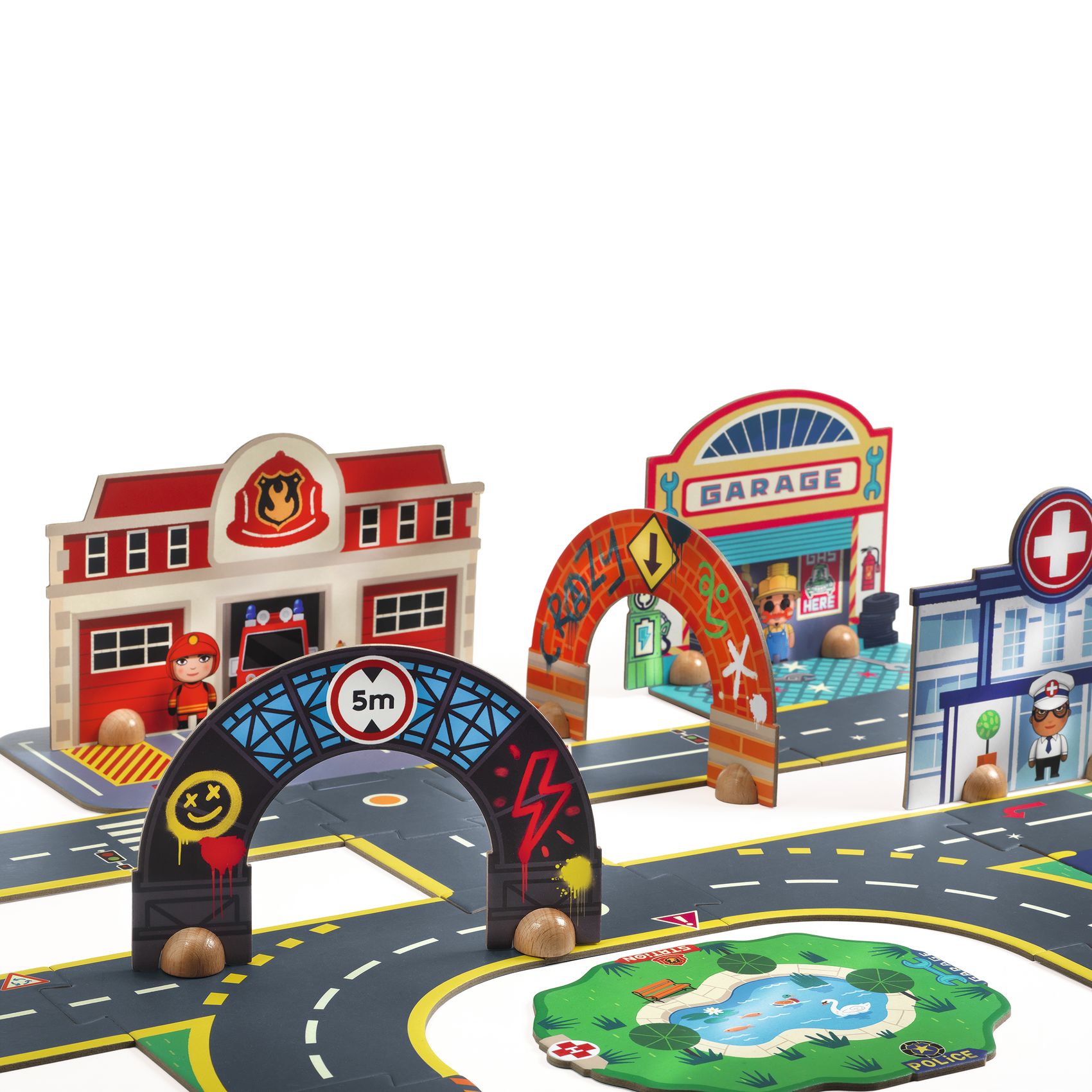 Djeco Crazy Motors Puzzl'Up Ville City puzzle pista 36 pezzi