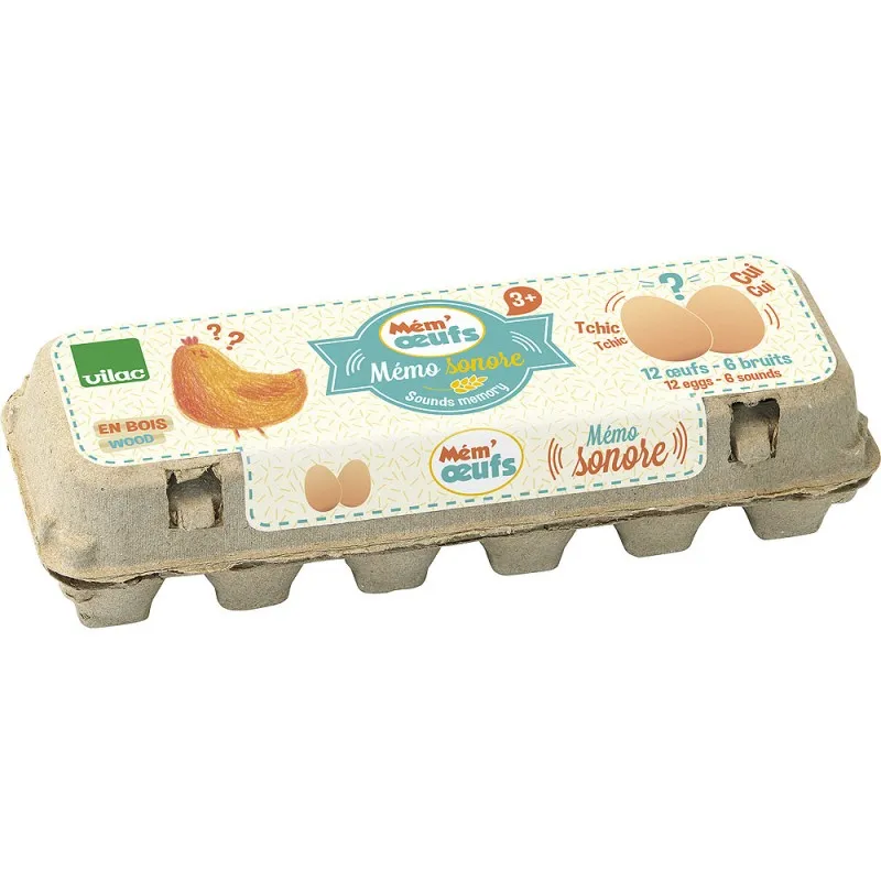 Vilac Memo Sonoro gioco memory uova legno 12 pezzi 2 anni