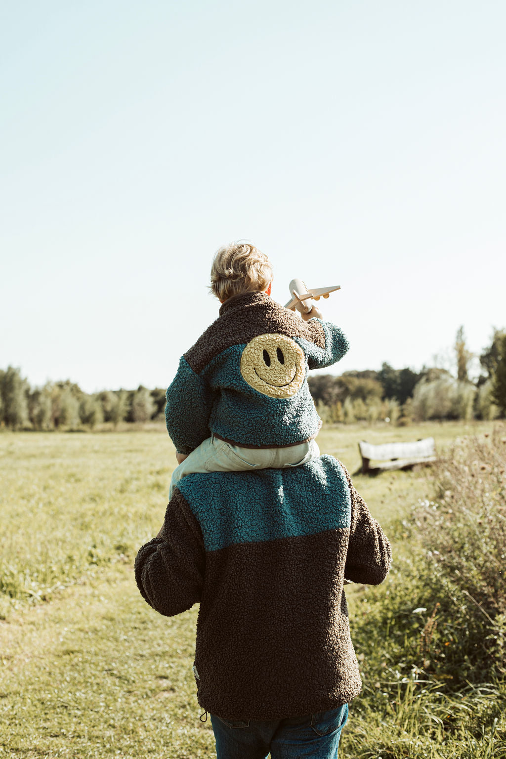 Ella and Rapha Little Teddy Smiley giacca blu bimbo in pile
