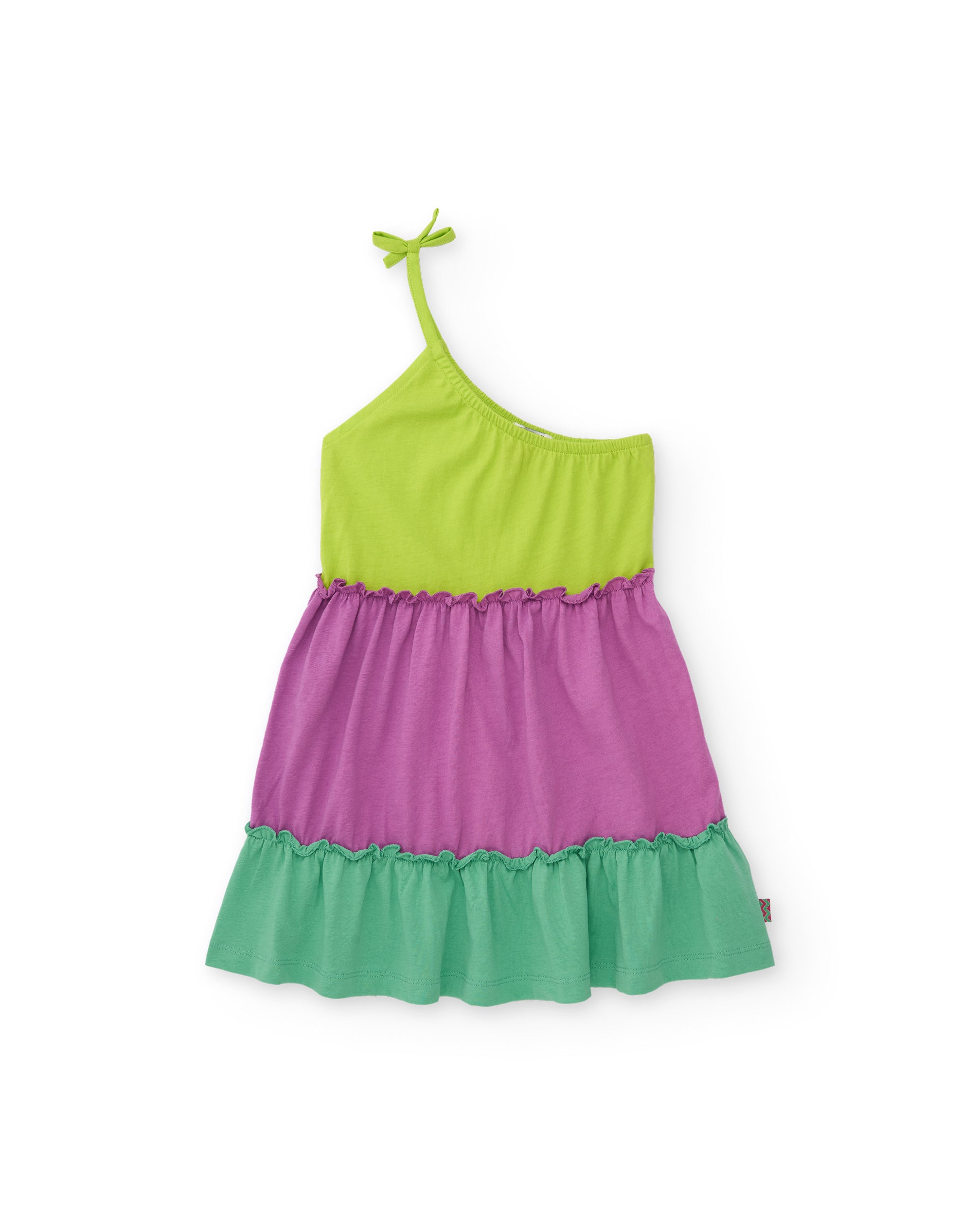 Tuc Tuc Vestito Bambina Verde Asimmetrico Monospalla
