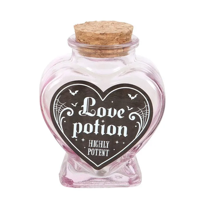 Boccetta Vetro Cuore Rosa Love Potion 8 cm